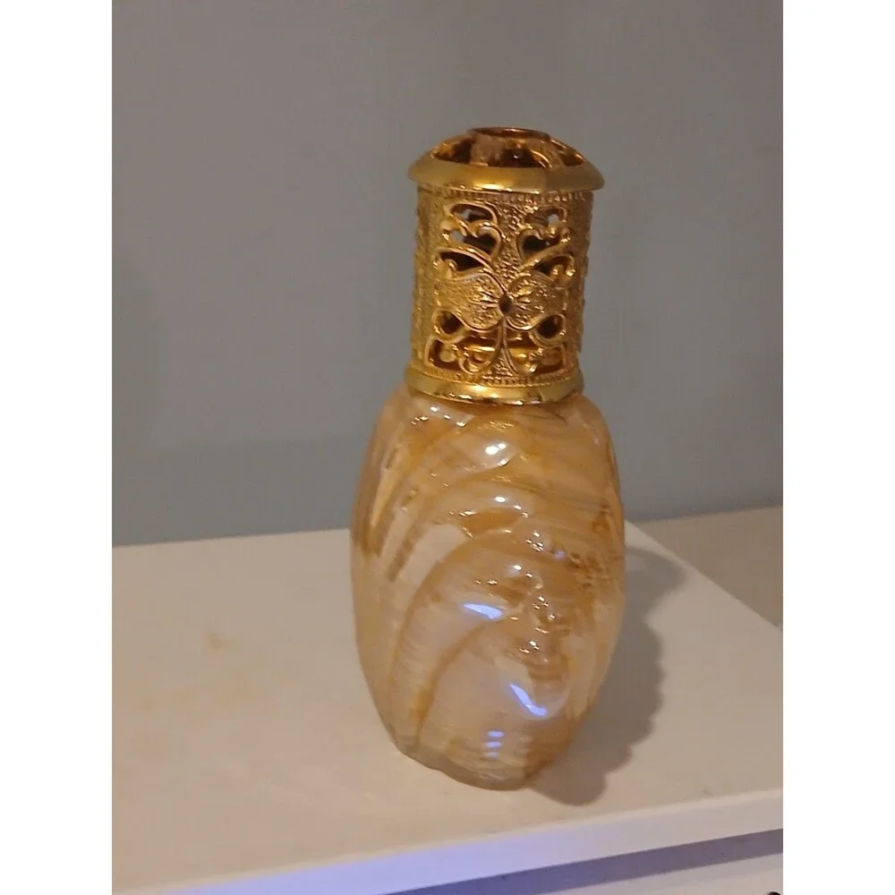 Vtg seashell Shaped art glass fragrance catalytic lamp Marta Harff Perfumum